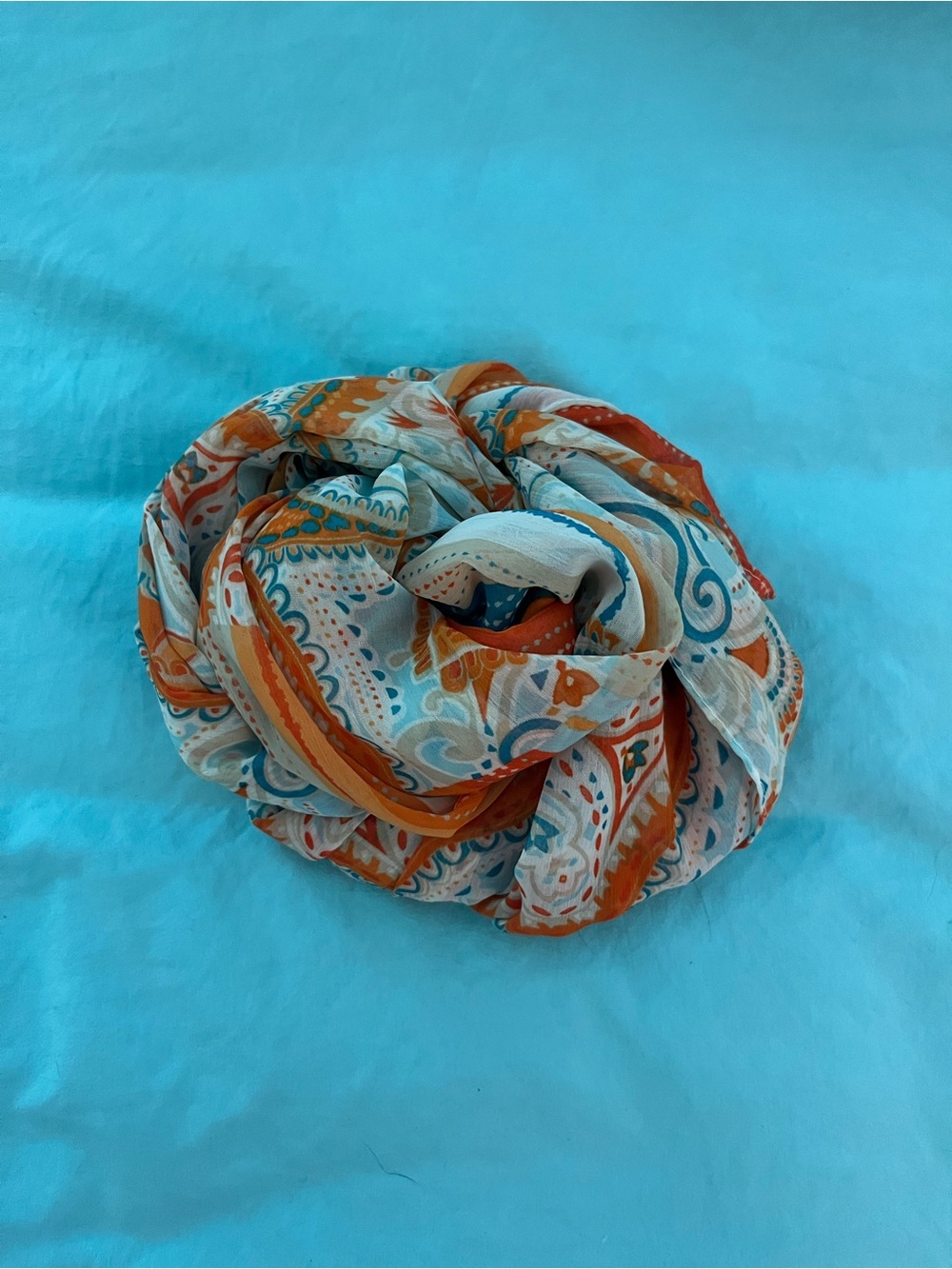 Lightweight Orange Paisley Women's Scarf